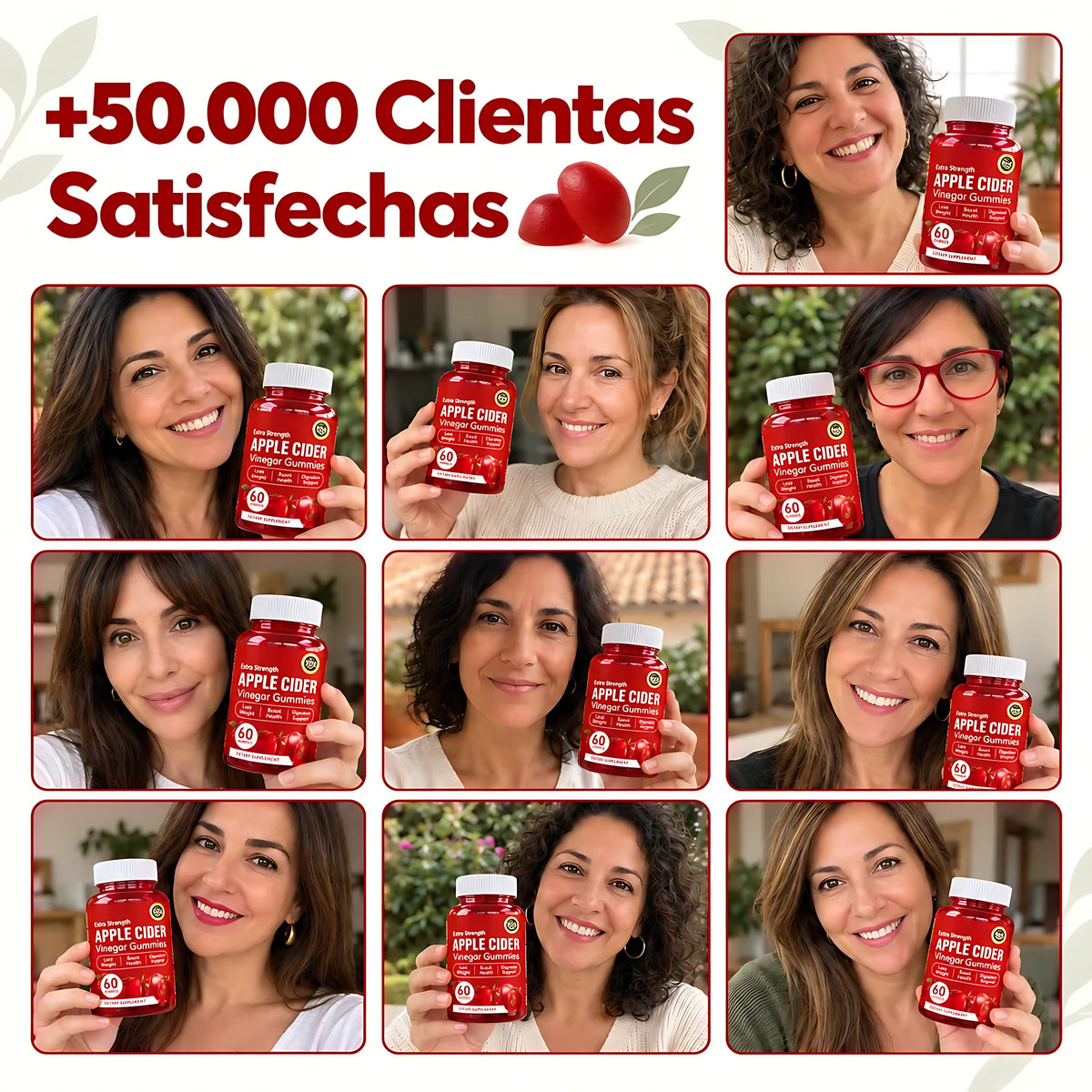 Suplemento gummies de vinagre de manzana 60 unidad