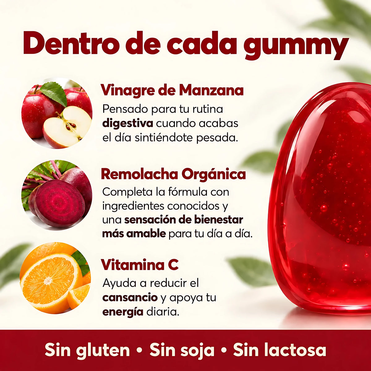 Suplemento gummies de vinagre de manzana 60 unidad